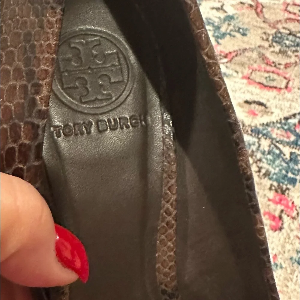 Tory Burch Jude Amazing Snakeskin Leather Stiletto Heel Platform Shoes Pumps 8.5